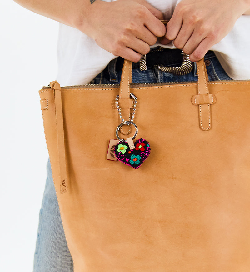Consuela Bag Charm - Corazon Chico Black