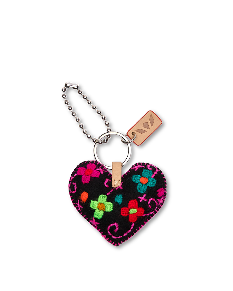 Consuela Bag Charm - Corazon Grande Black