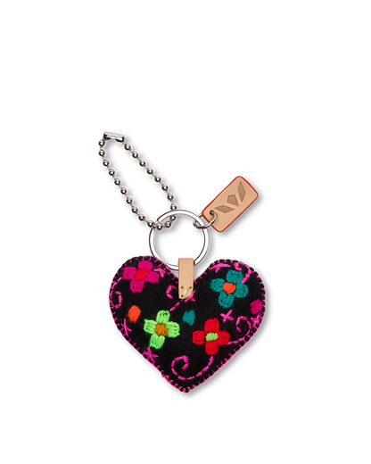 Consuela Bag Charm - Corazon Grande Black