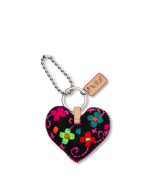 Consuela Bag Charm - Corazon Grande Black