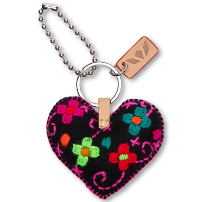 Consuela Bag Charm - Corazon Grande Black