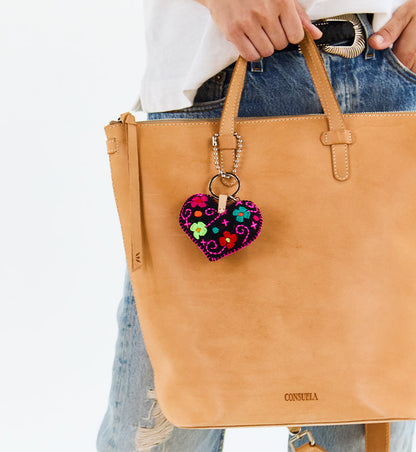 Consuela Bag Charm - Corazon Grande Black