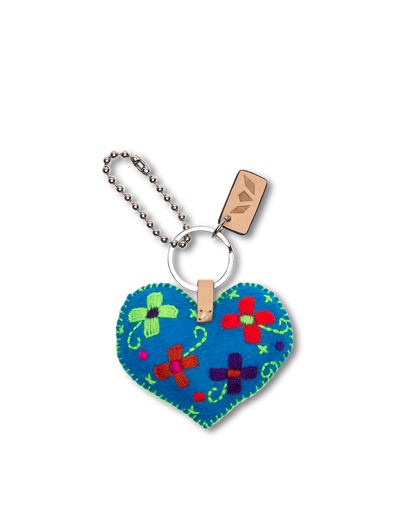 Consuela Bag Charm - Corazon Grande Turquoise
