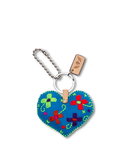 Consuela Bag Charm - Corazon Grande Turquoise