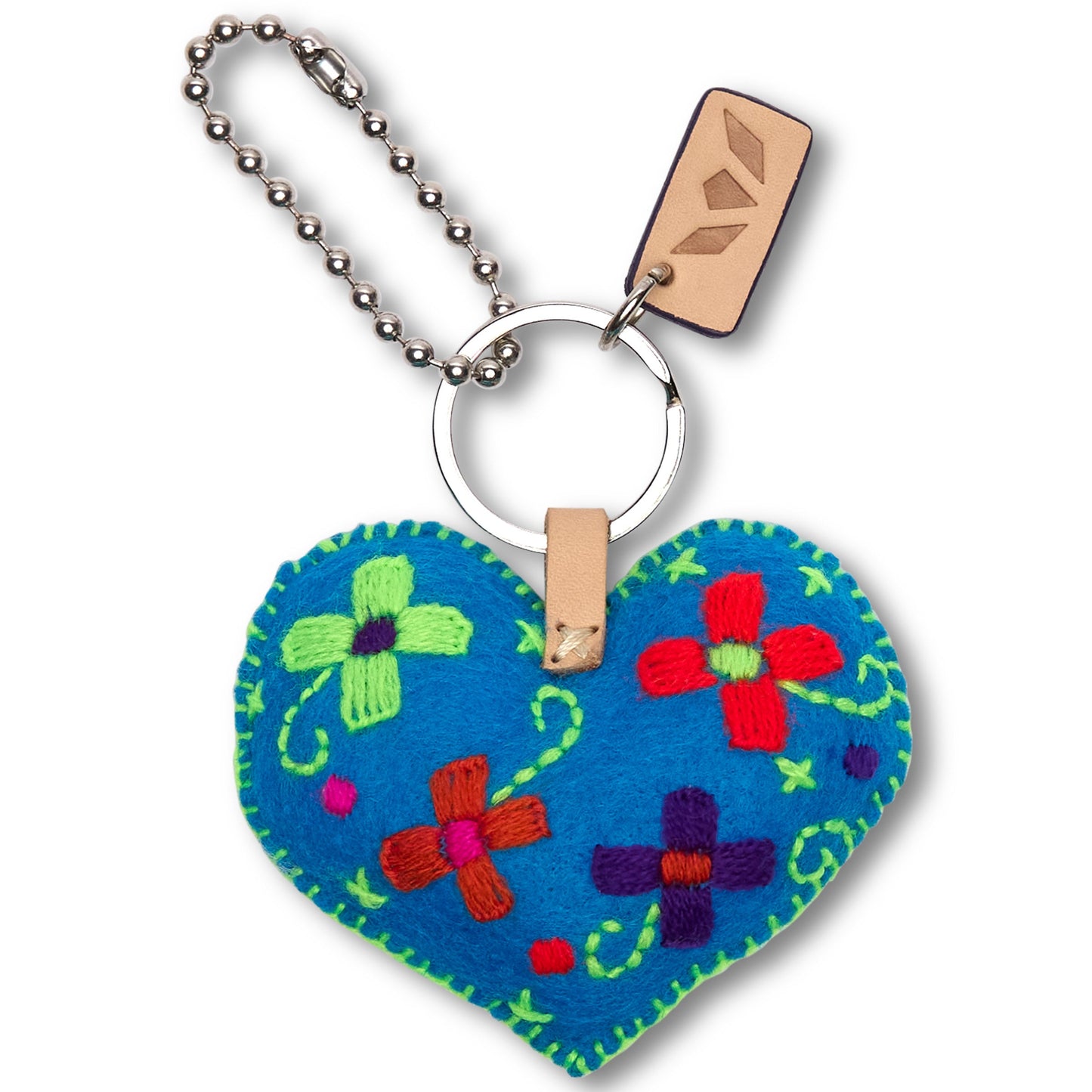 Consuela Bag Charm - Corazon Grande Turquoise