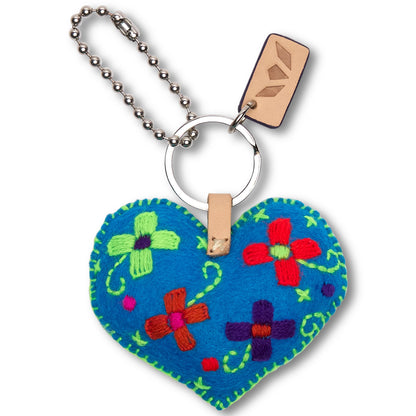 Consuela Bag Charm - Corazon Grande Turquoise