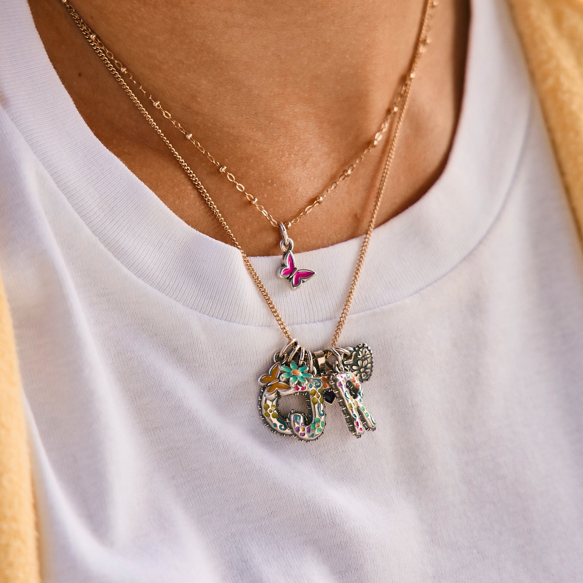 Consuela Enamel Consuela Floral Initial Charm