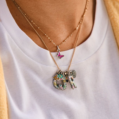 Consuela Enamel Consuela Floral Initial Charm