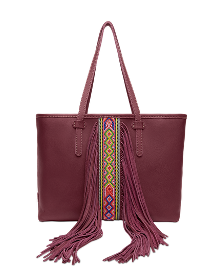 Consuela Tote Bag - Plum Breezy Fringe