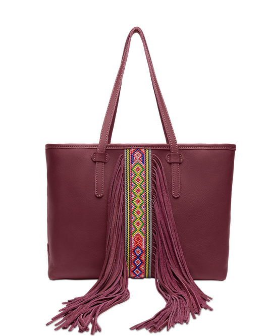 Consuela Tote Bag - Plum Breezy Fringe