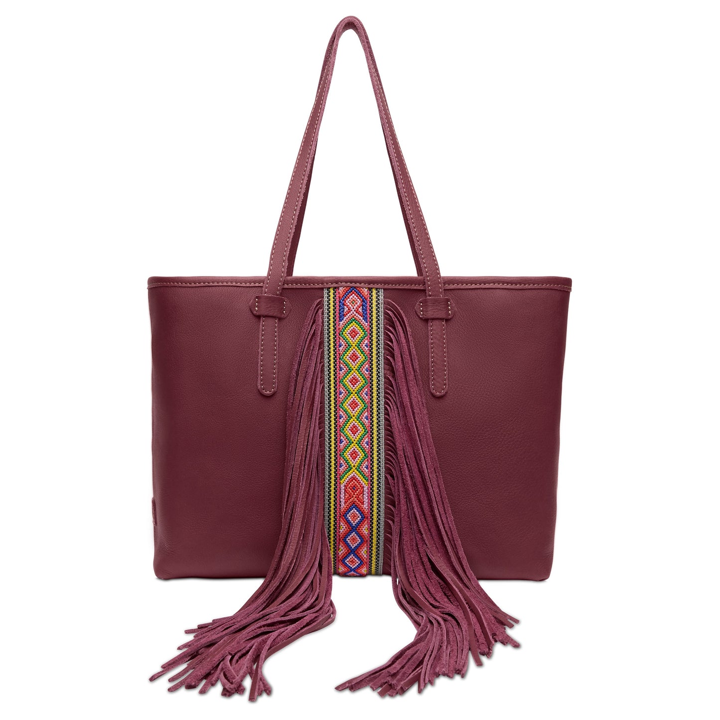 Consuela Tote Bag - Plum Breezy Fringe