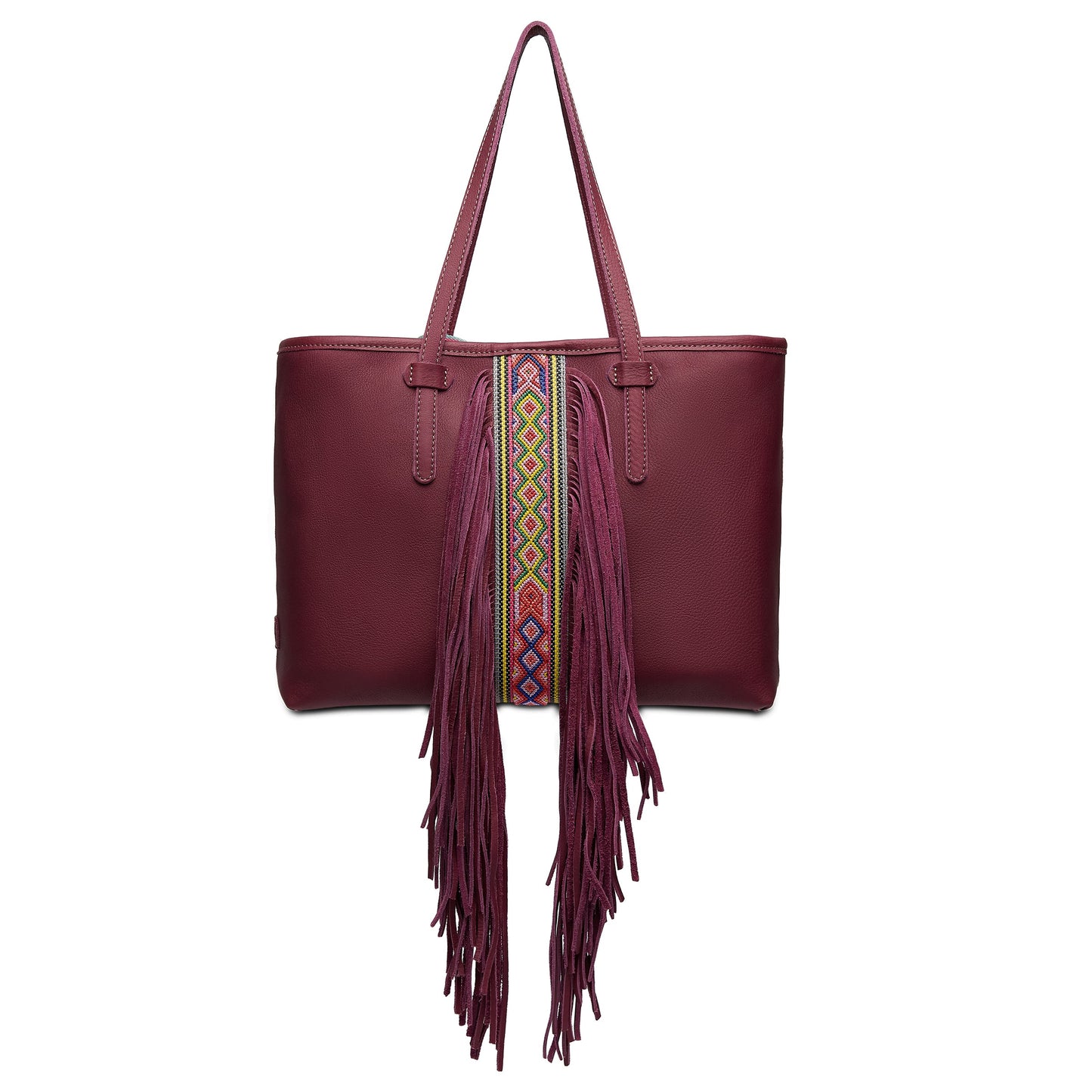 Consuela Tote Bag - Plum Breezy Fringe