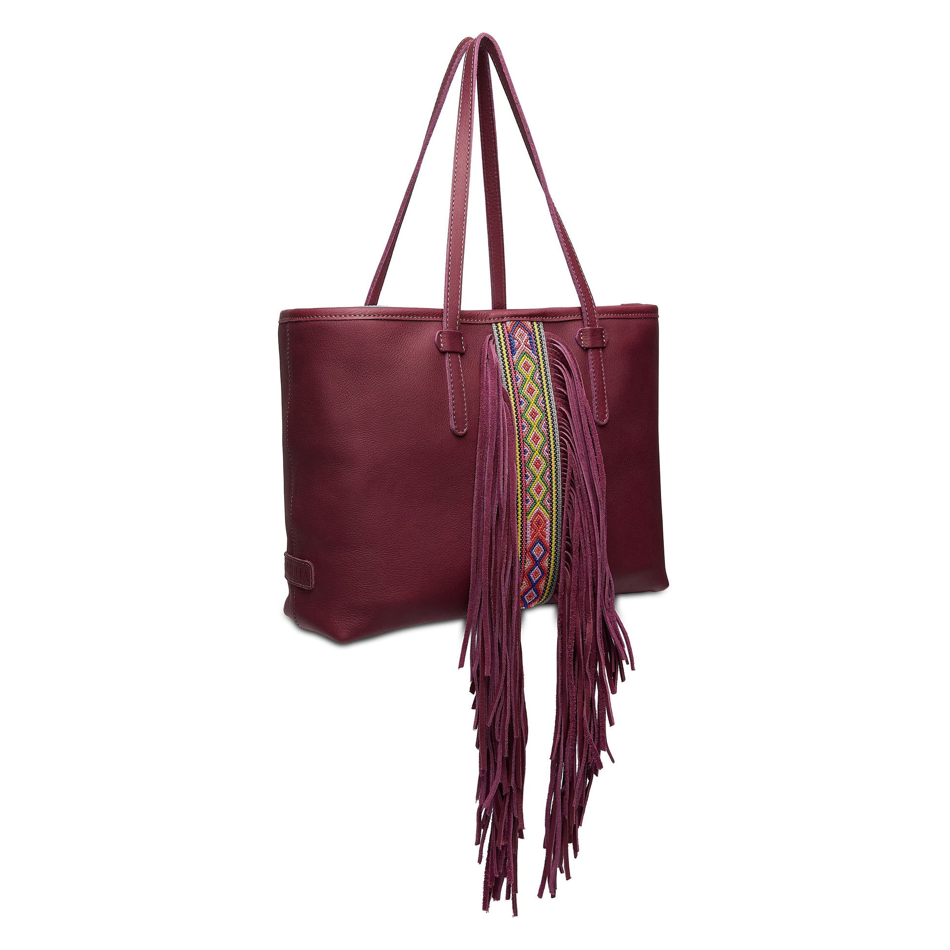 Consuela Tote Bag - Plum Breezy Fringe