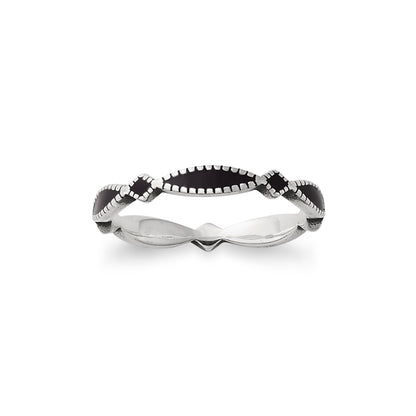 Consuela Enamel Black Cordoba Stacker Ring
 – Consuela