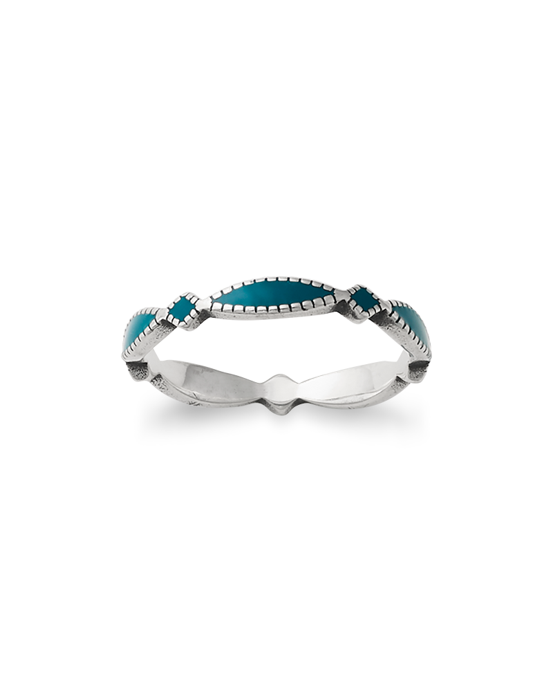 Consuela Enamel Blue Cordoba Stacker Ring
 – Consuela