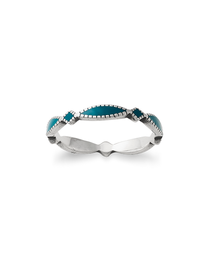Consuela Enamel Blue Cordoba Stacker Ring
 – Consuela
