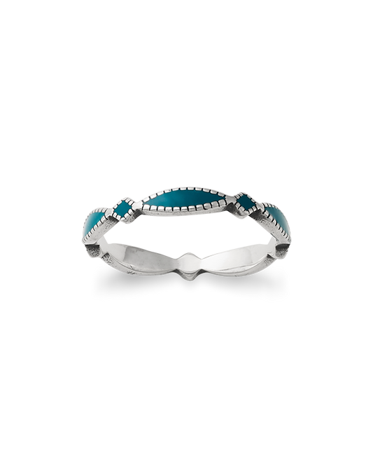 Consuela Enamel Blue Cordoba Stacker Ring
 – Consuela