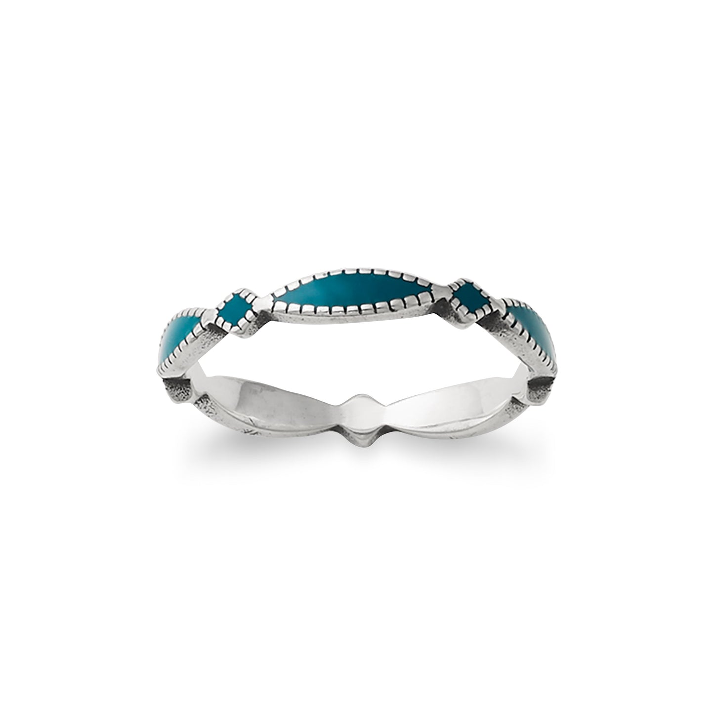 Consuela Enamel Blue Cordoba Stacker Ring
 – Consuela