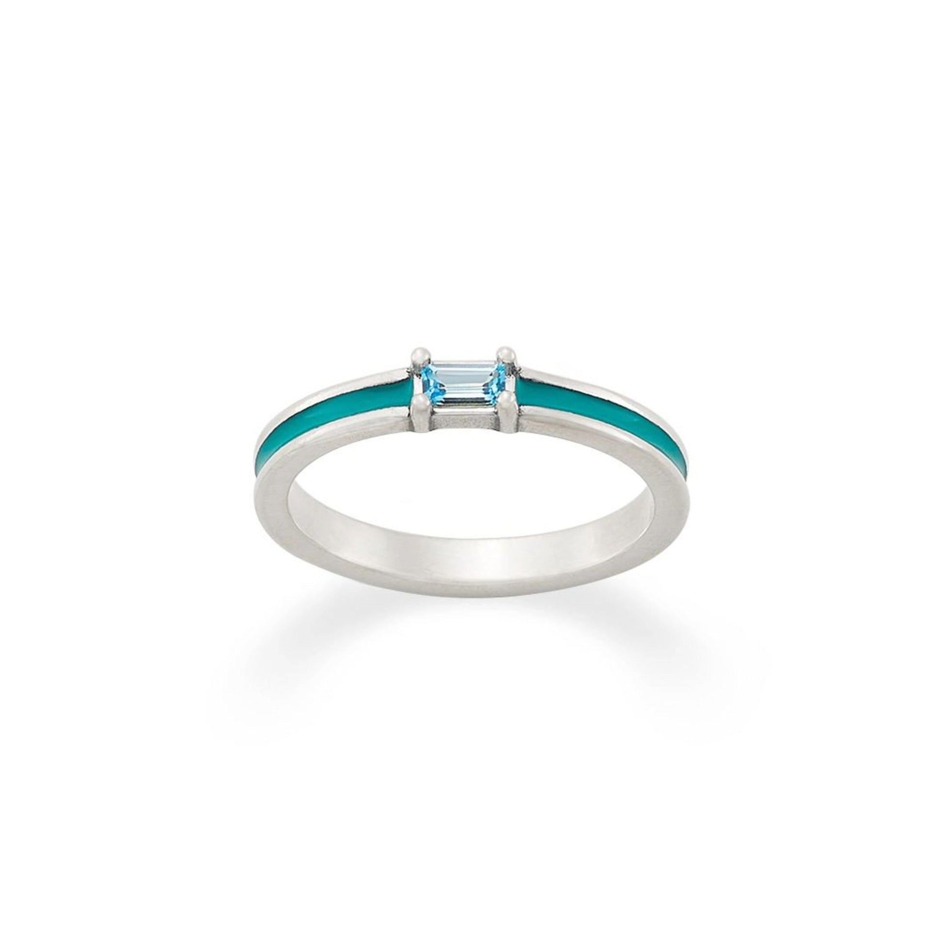 Consuela Enamel Blue Gemstone Stacker Ring
 – Consuela