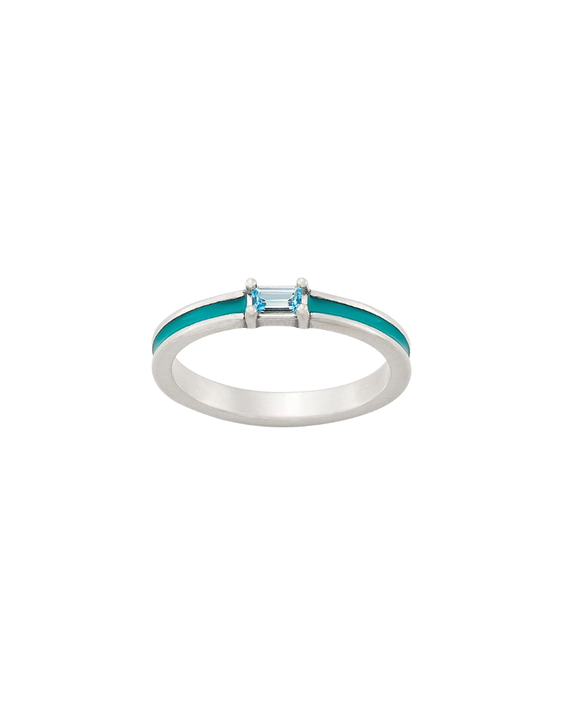 Consuela Enamel Blue Gemstone Stacker Ring
 – Consuela