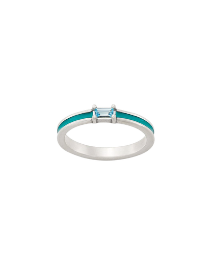 Consuela Enamel Blue Gemstone Stacker Ring
 – Consuela