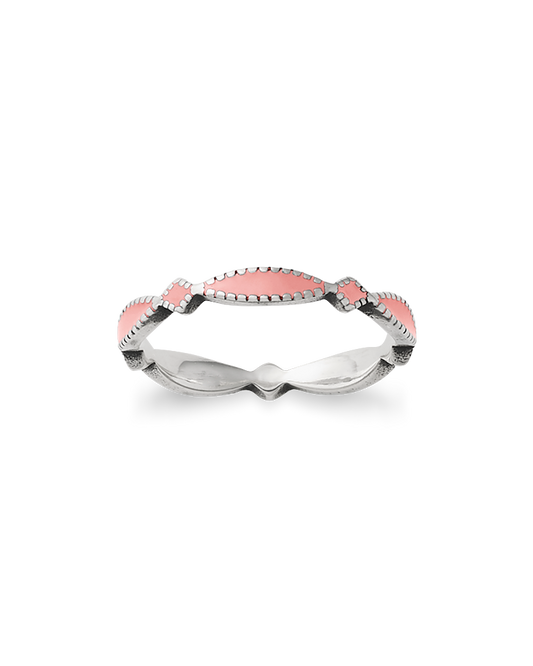 Consuela Enamel Pink Cordoba Stacker Ring
 – Consuela
