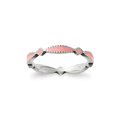Consuela Enamel Pink Cordoba Stacker Ring
 – Consuela