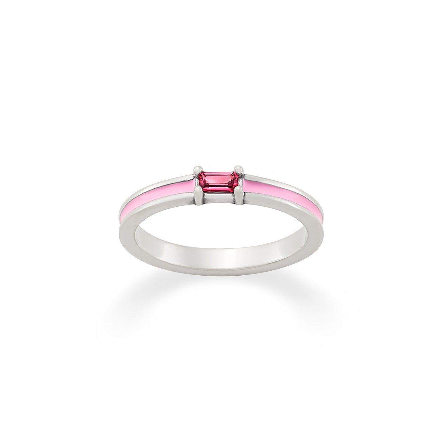 Consuela Enamel Pink Gemstone Stacker Ring
 – Consuela