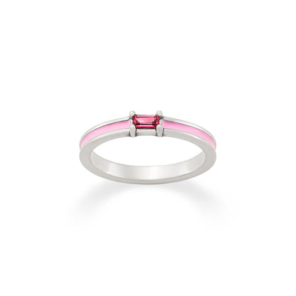 Consuela Enamel Pink Gemstone Stacker Ring
 – Consuela