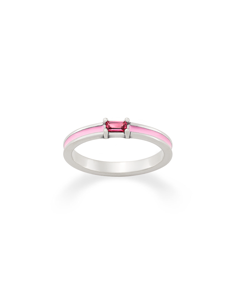 Consuela Enamel Pink Gemstone Stacker Ring
 – Consuela