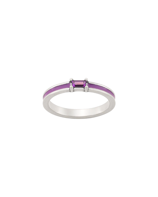Consuela Enamel Purple Gemstone Stacker Ring
 – Consuela