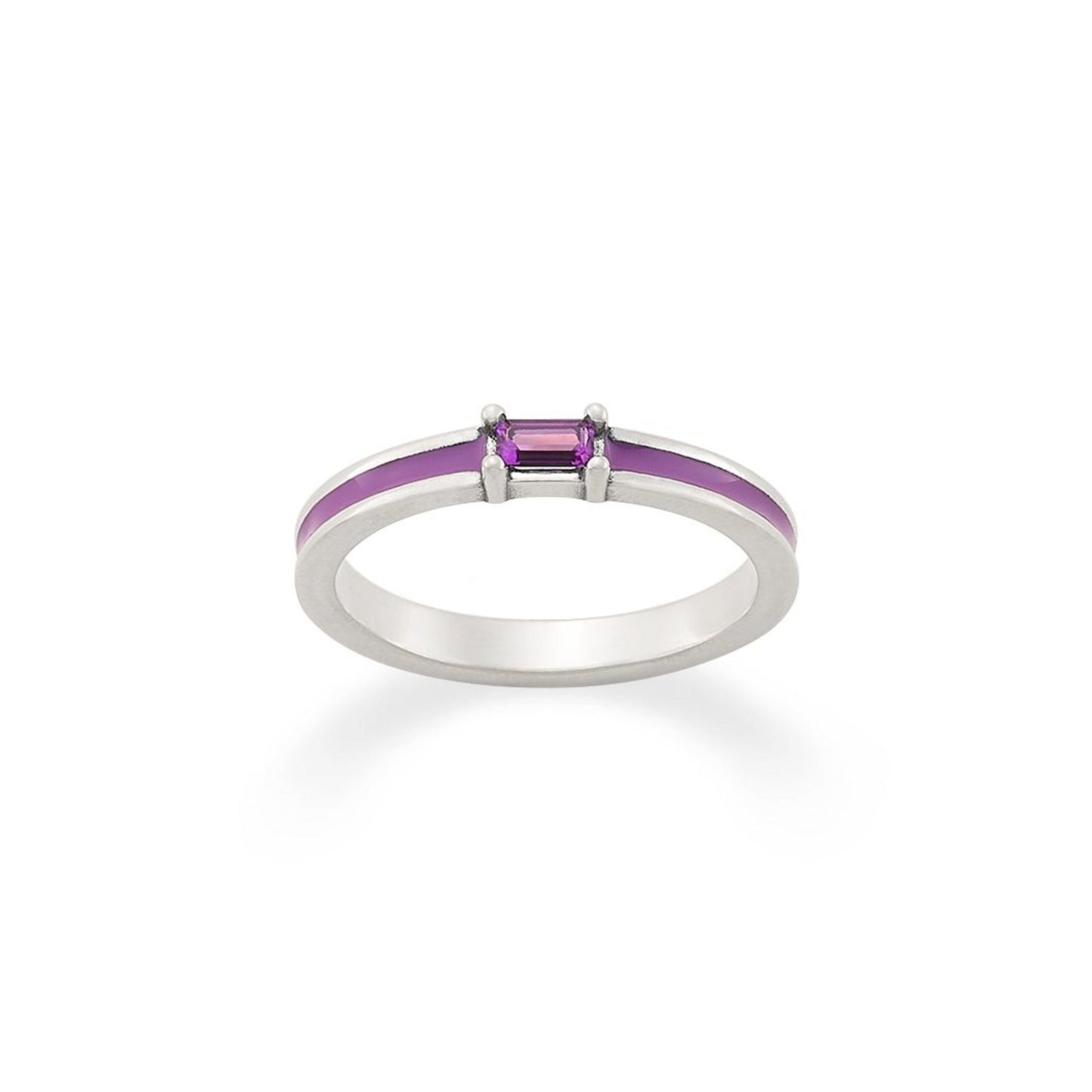 Consuela Enamel Purple Gemstone Stacker Ring
 – Consuela