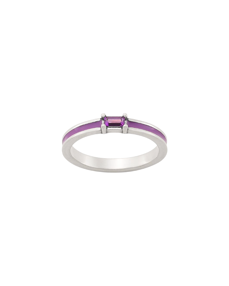 Consuela Enamel Purple Gemstone Stacker Ring
 – Consuela