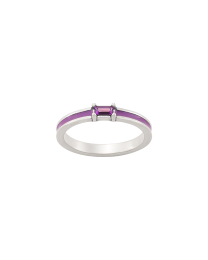 Consuela Enamel Purple Gemstone Stacker Ring
 – Consuela