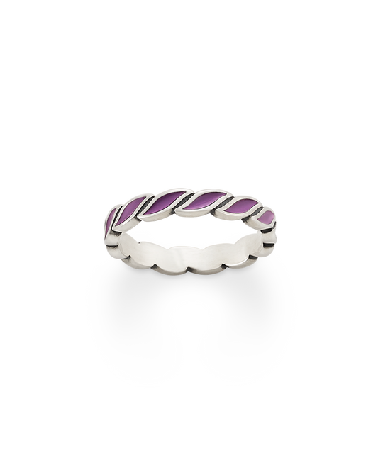 Consuela Enamel Purple Twist Stacker Ring
 – Consuela
