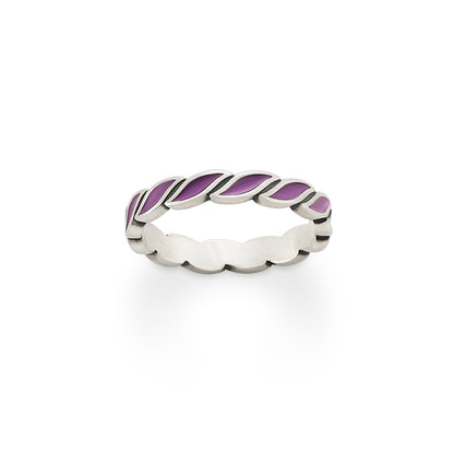 Consuela Enamel Purple Twist Stacker Ring
 – Consuela