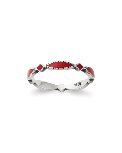 Consuela Enamel Red Cordoba Stacker Ring
 – Consuela