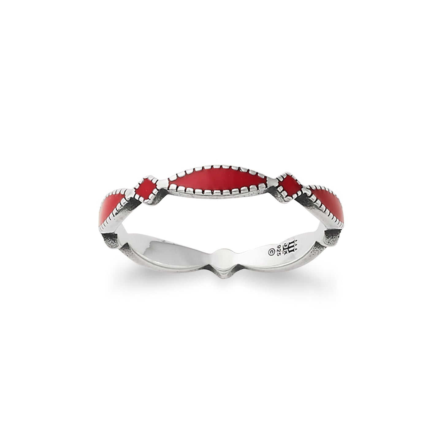 Consuela Enamel Red Cordoba Stacker Ring
 – Consuela