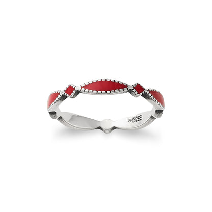 Consuela Enamel Red Cordoba Stacker Ring
 – Consuela