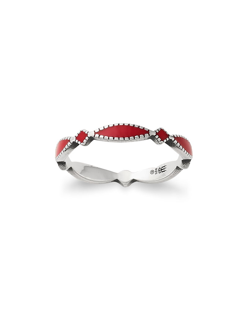 Consuela Enamel Red Cordoba Stacker Ring
 – Consuela