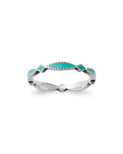 Consuela Enamel Teal Cordoba Stacker Ring
 – Consuela