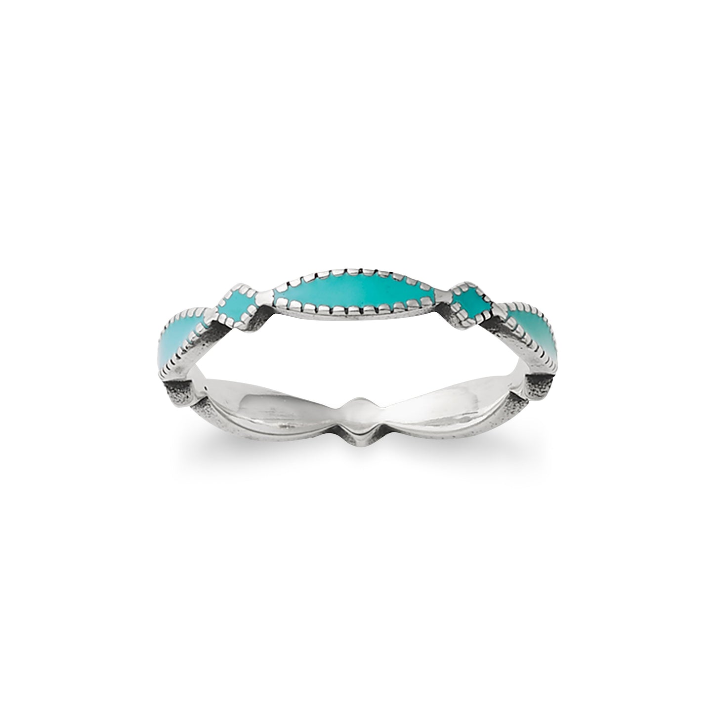 Consuela Enamel Teal Cordoba Stacker Ring
 – Consuela