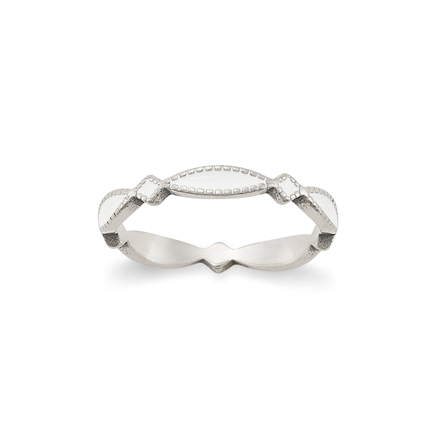 Consuela Enamel White Cordoba Stacker Ring
 – Consuela