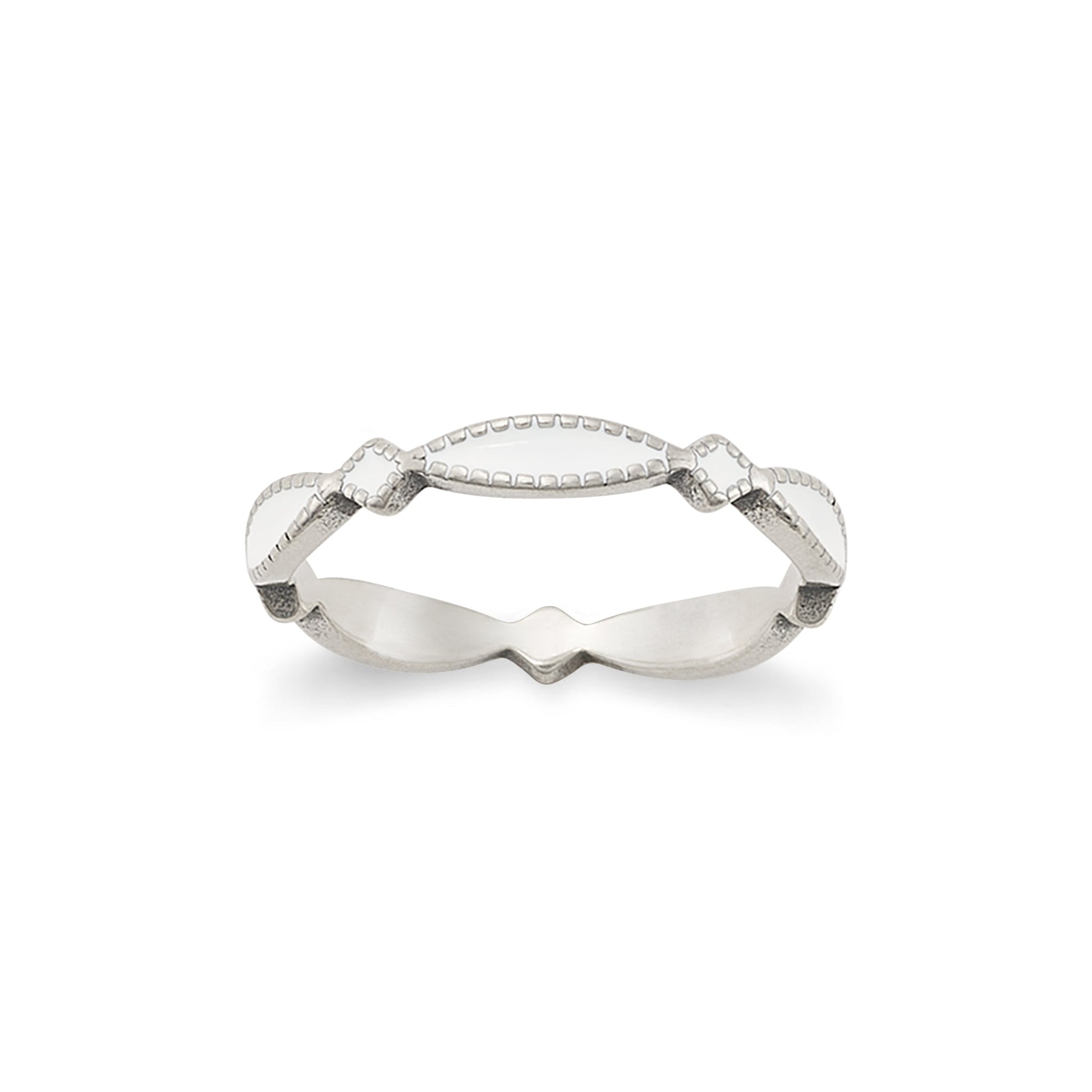 Consuela Enamel White Cordoba Stacker Ring
 – Consuela