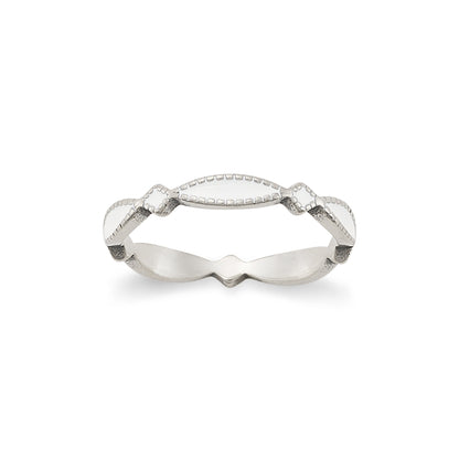 Consuela Enamel White Cordoba Stacker Ring
 – Consuela