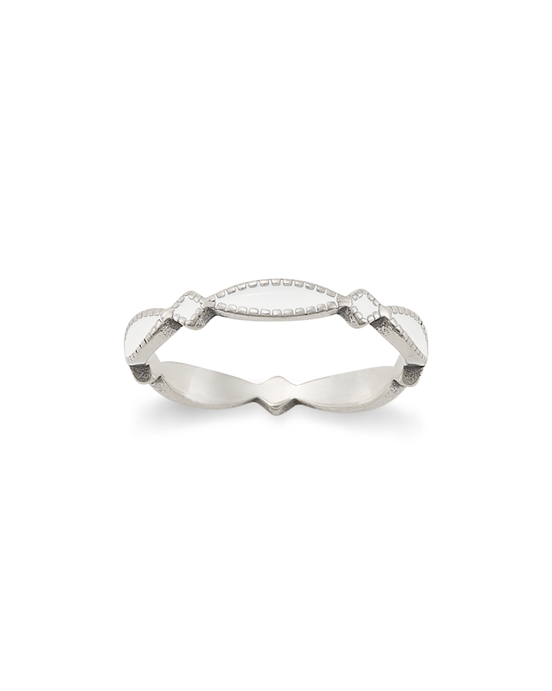 Consuela Enamel White Cordoba Stacker Ring
 – Consuela