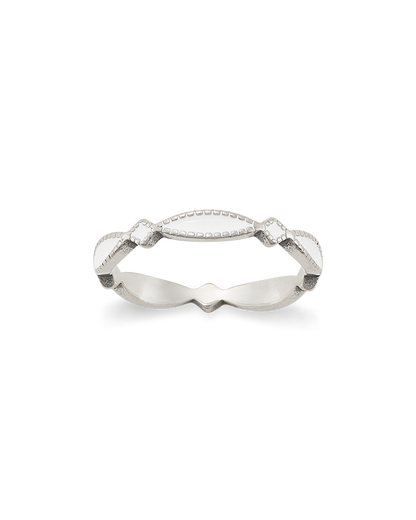 Consuela Enamel White Cordoba Stacker Ring
 – Consuela