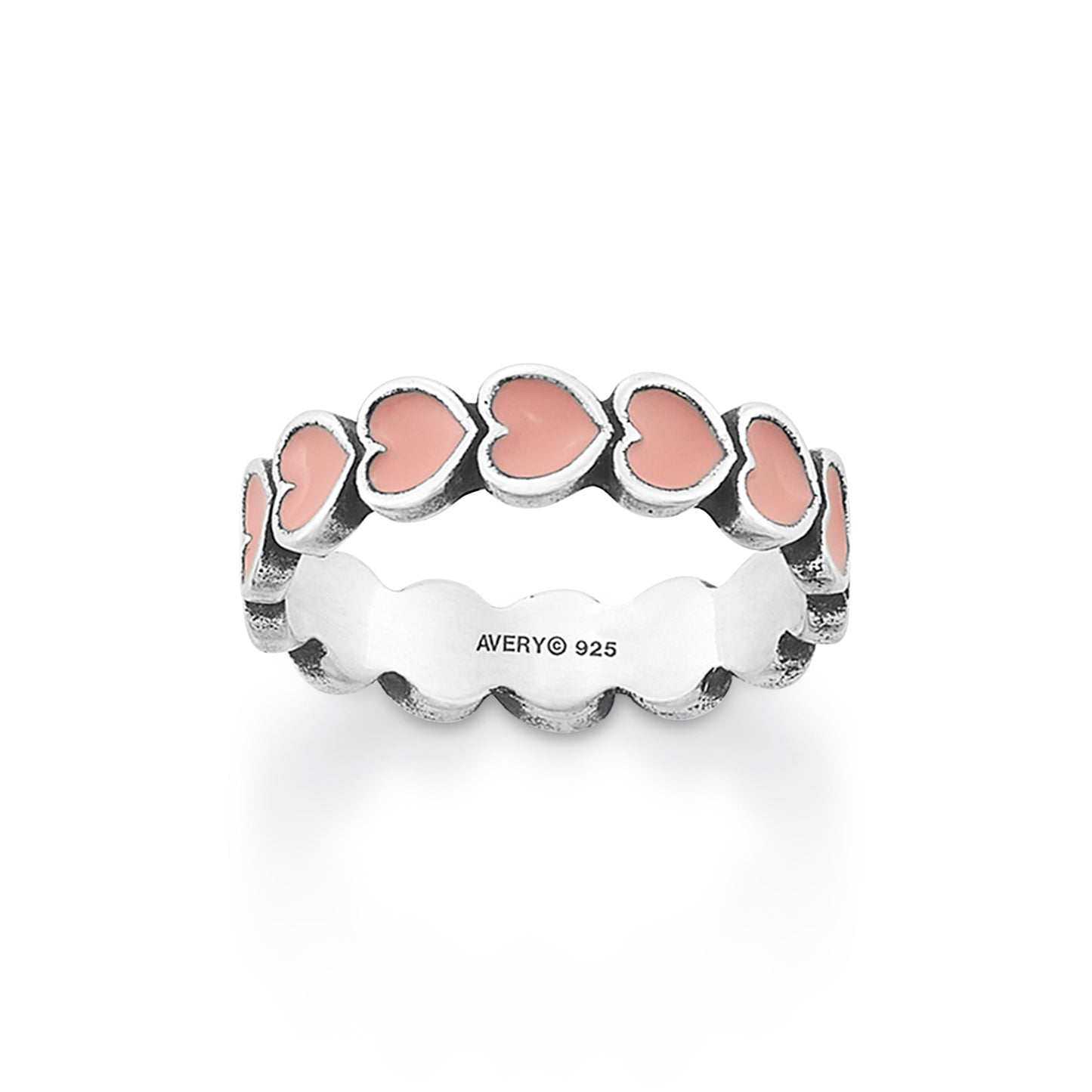 Consuela Enamel Pink Connected Hearts Ring
 – Consuela