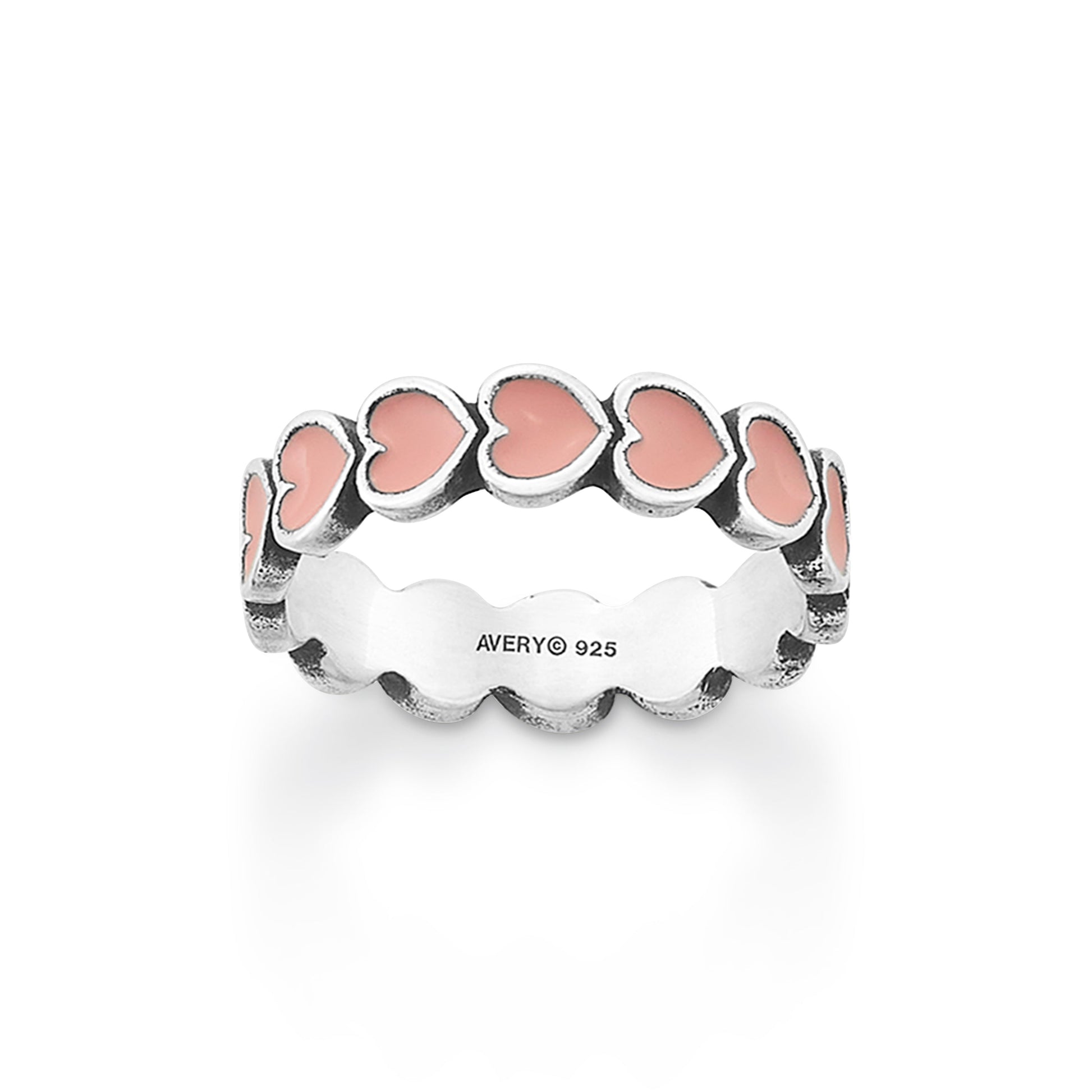 Consuela Enamel Pink Connected Hearts Ring
 – Consuela