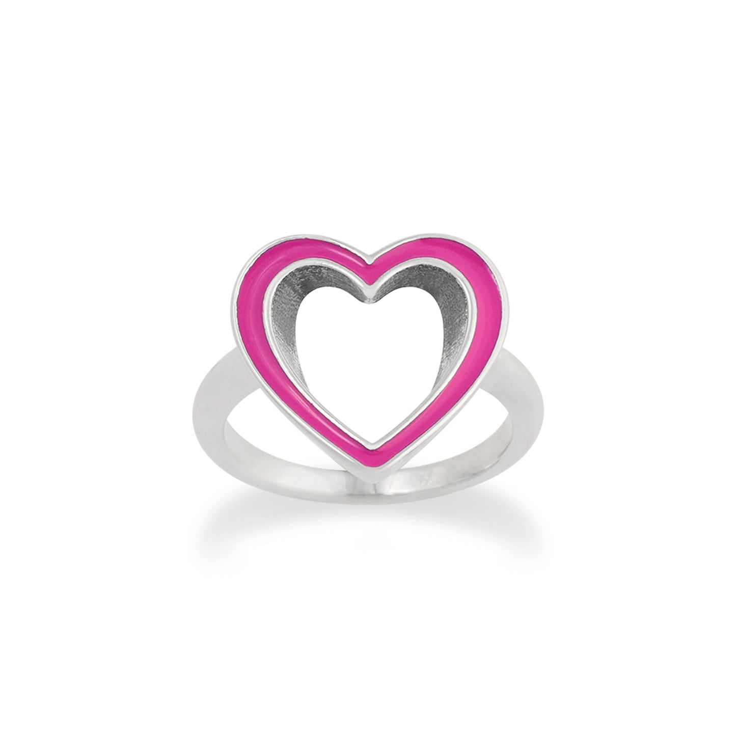 Consuela Enamel Pink Open Heart Ring
 – Consuela